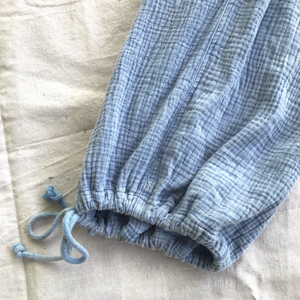 Crinkle Gauze Easel Overalls Wide Leg Boho Small - Picture 6 of 14